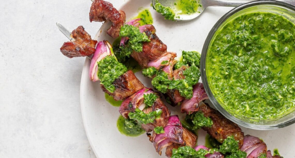 Chimichurri Steak Skewers