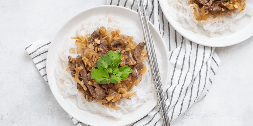 Garlic Keto Noodles with Beef