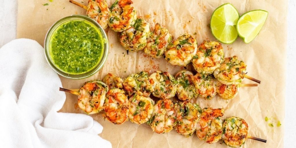 Keto Prawn Skewers With The Cilantro Lime Pasta