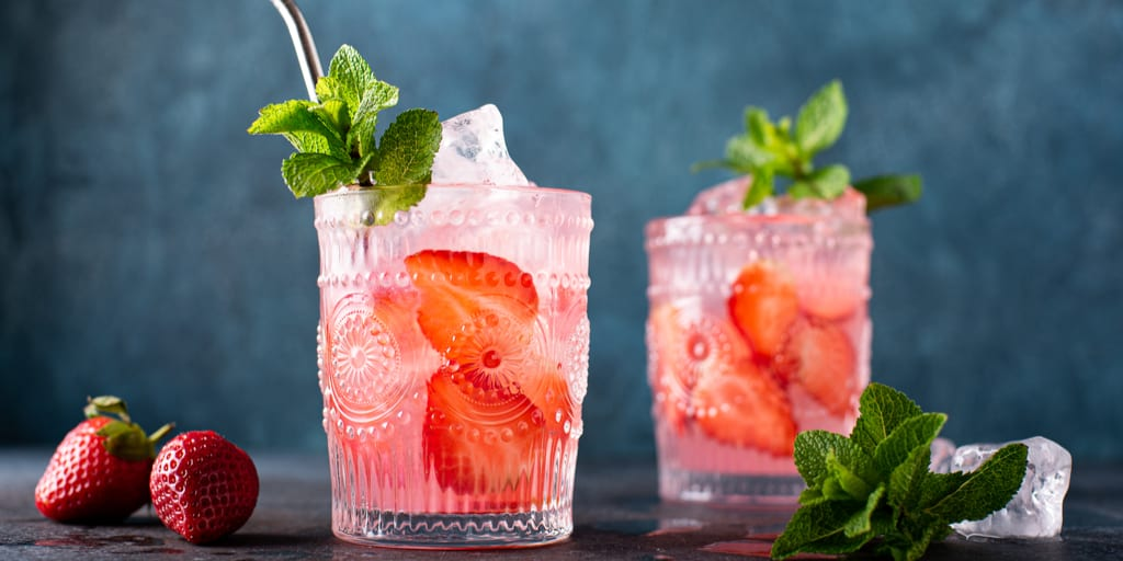 Strawberry Juice Mojitos Keto