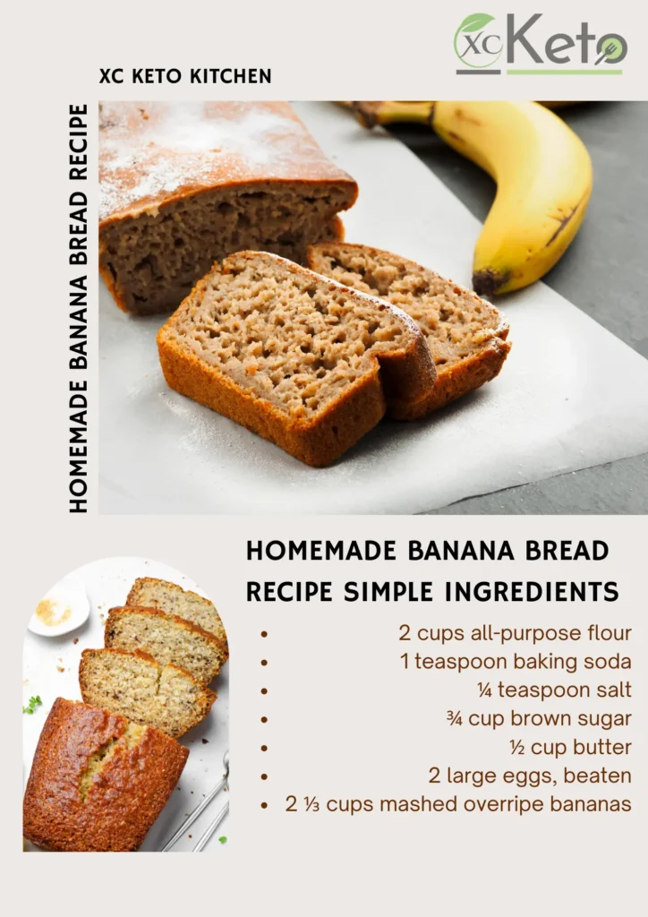 Homemade Banana Bread Recipe Card